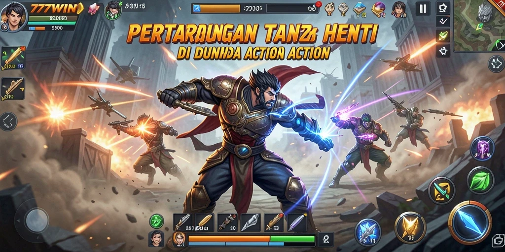 Screenshot utama <strong>777WIN</strong> menampilkan pertarungan aksi yang memukau.