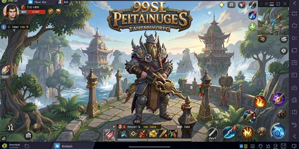 Menampilkan aksi seru dalam dunia fantasi MMORPG.