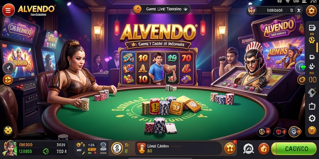 Screenshot gameplay Live Casino ALVENDO yang memukau dan interaktif.