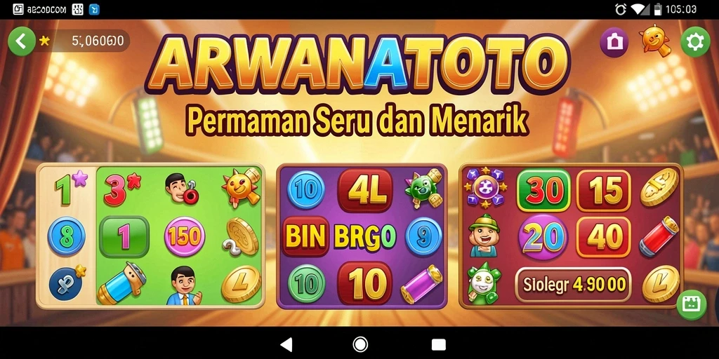 Gameplay Bingo ARWANATOTO yang menarik dan seru.