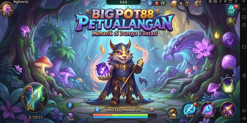 Screenshot gameplay <strong>BIGPOT88</strong> menampilkan petualangan seru di dunia fantasi.