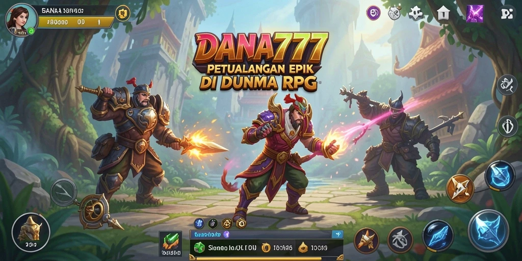 Screenshot utama DANA777 menampilkan aksi petualangan yang mendebarkan.