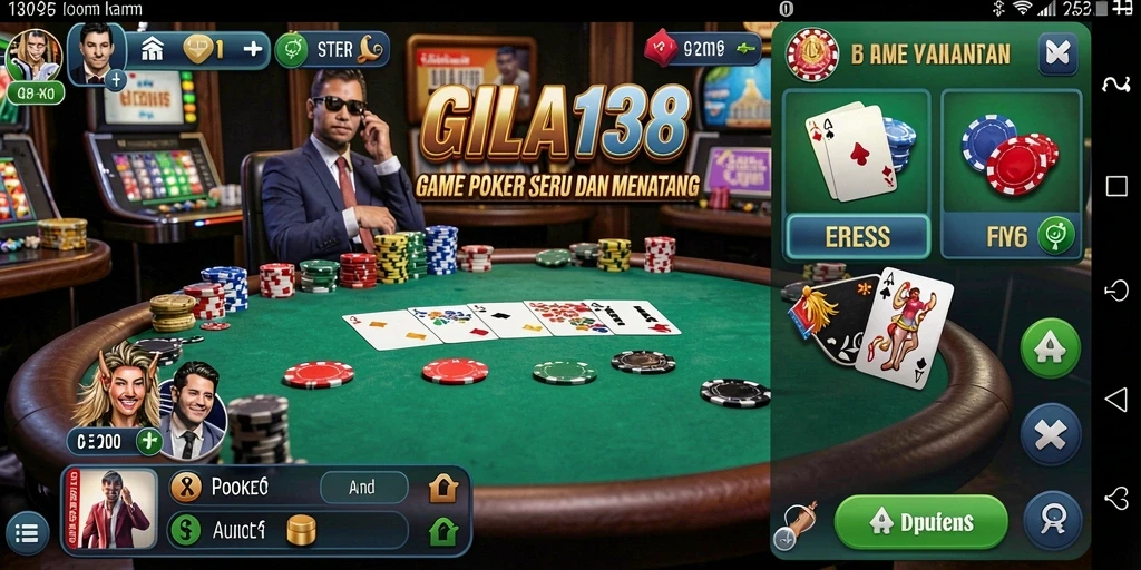 Tampilan gameplay seru di GILA138 dengan meja Poker.