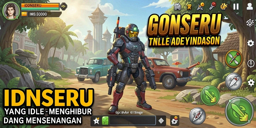 Tampilan gameplay IDNSERU yang menarik dan penuh warna.