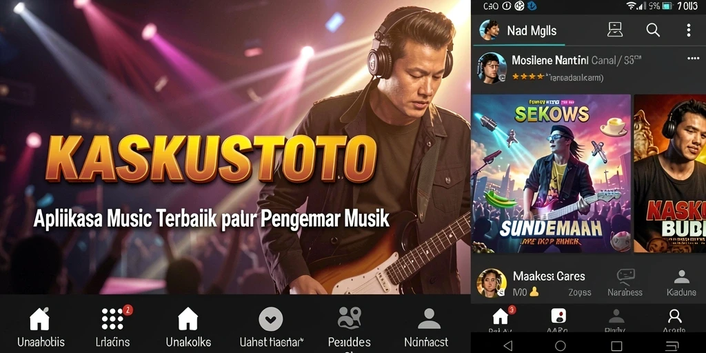 Screenshot KASKUSTOTO menampilkan antarmuka yang menarik dengan koleksi musik beragam.