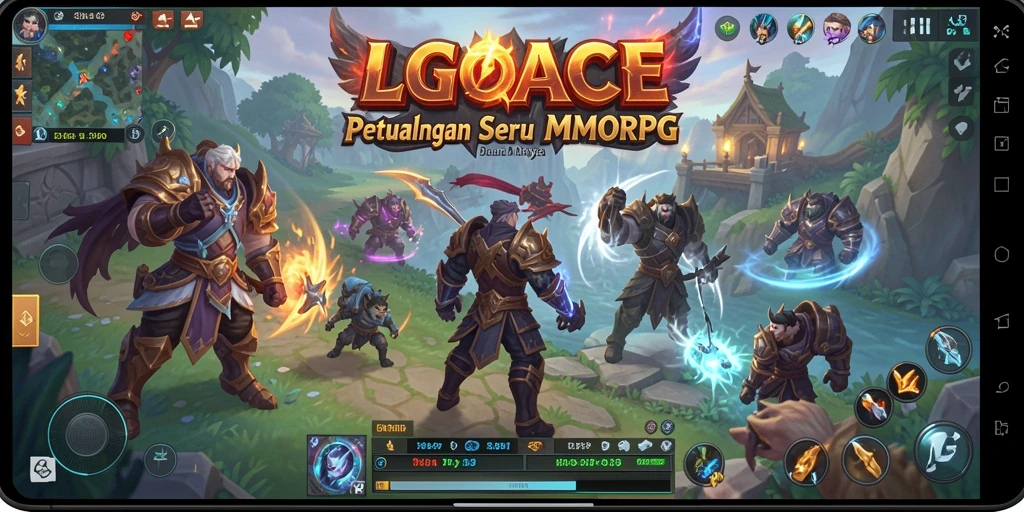 Tangkapan layar LGOACE menampilkan aksi seru dalam pertempuran MMORPG.