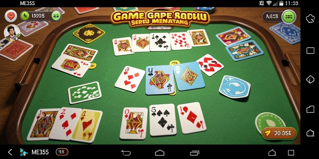 Screenshot utama ME355 menampilkan sesi gameplay Gaple yang seru.