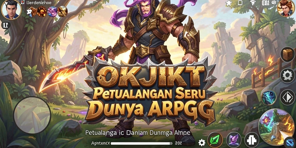 Tampilan gameplay seru dalam dunia fantasi OKJKT.