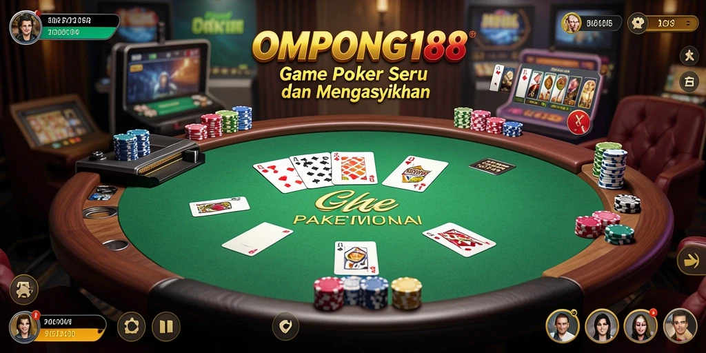 Tampilan gameplay poker OMPONG188 yang mendebarkan dan interaktif.