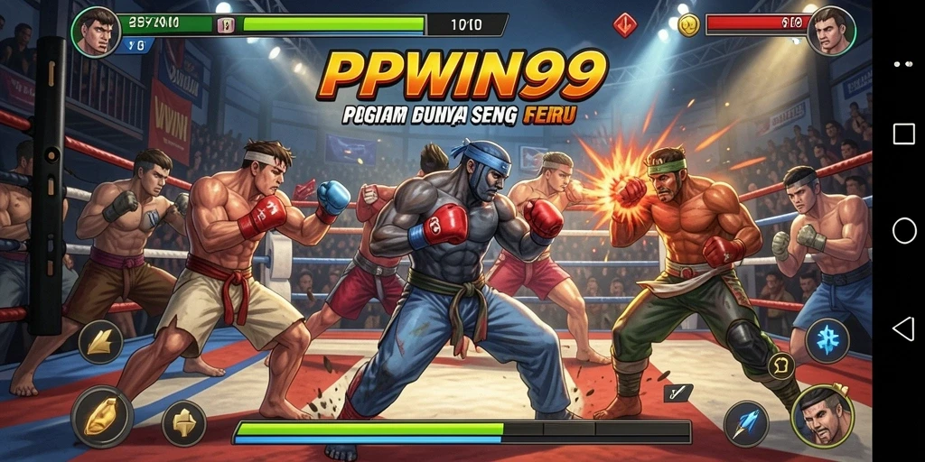 Menampilkan pertarungan seru dalam PPWIN99 dengan karakter yang beragam.