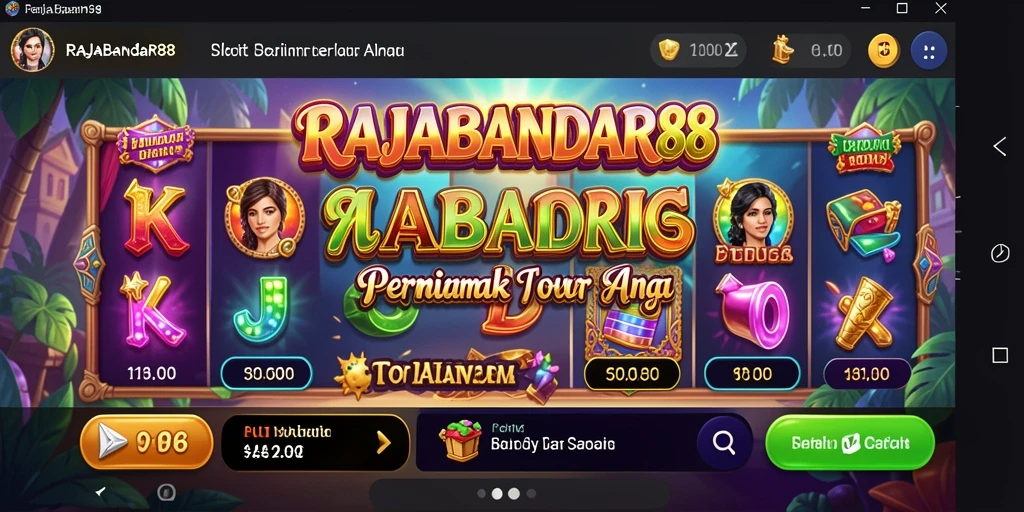 Tampilan gameplay menarik dalam permainan Slot RAJABANDAR88 yang penuh warna.