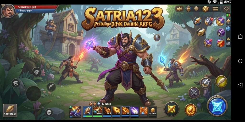Tangkapan layar utama SATRIA123 menampilkan aksi seru dalam pertempuran ARPG.