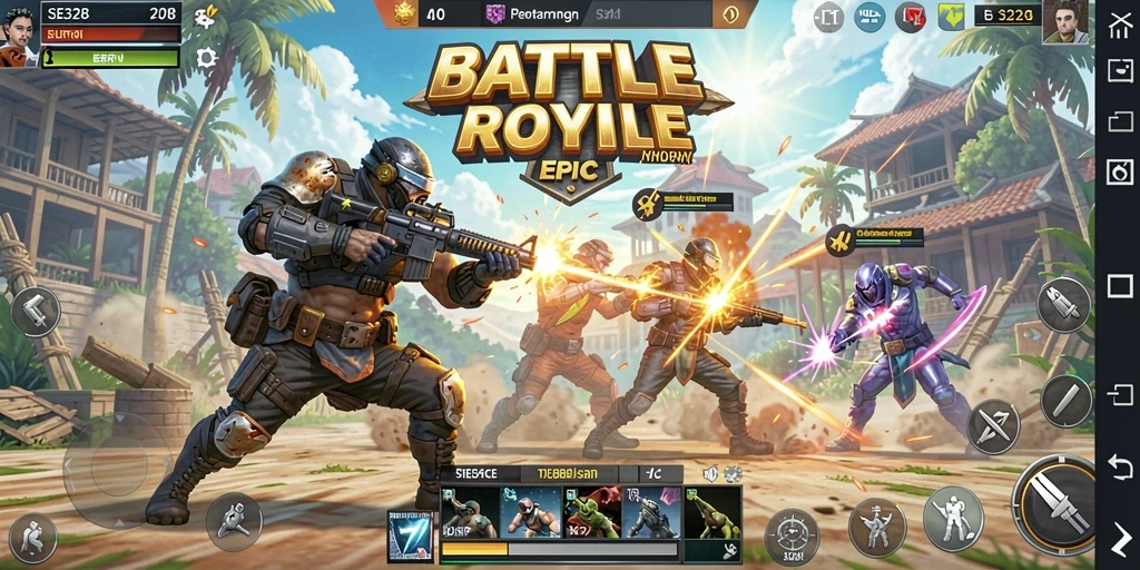 Tampilan dinamis SE328 dengan aksi Battle Royale yang mendebarkan.