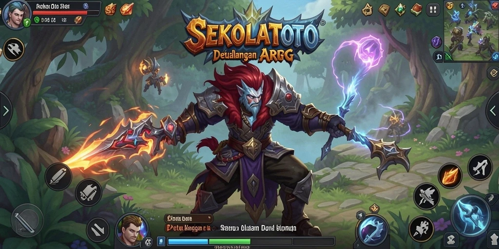 Screenshot gameplay SEKOLAHTOTO menampilkan pertempuran seru dan grafis memukau.