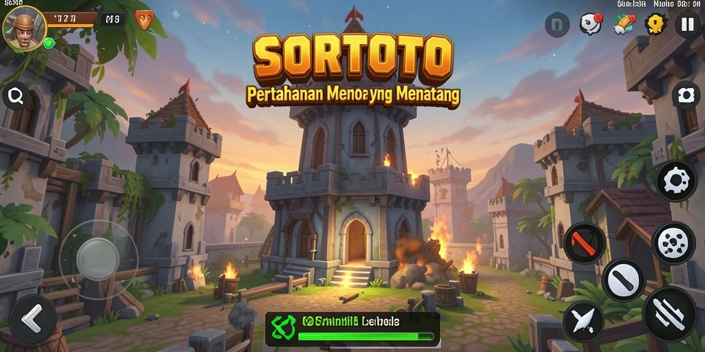 Gameplay SORTOTO yang seru dalam aksi pertahanan menara.