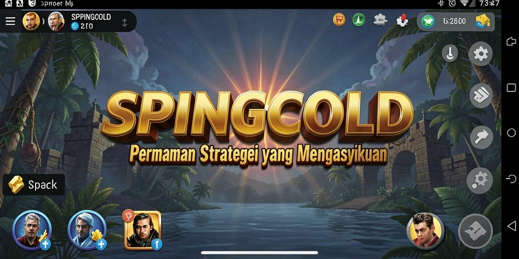 Tampilan gameplay SPINGOLD yang mendebarkan dan strategis.
