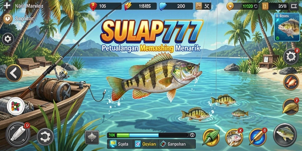 Gameplay SULAP777 yang seru saat memancing ikan.