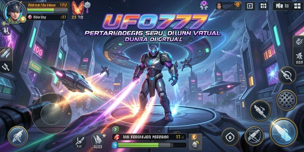 Tangkapan layar menampilkan pertarungan epik dalam UFO777 dengan efek visual yang memukau.