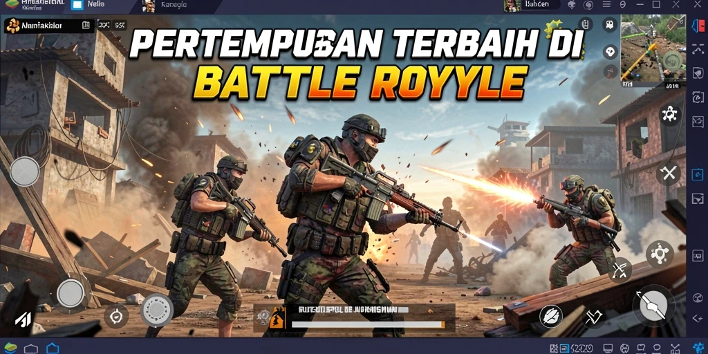 Tampilan permainan Battle Royale yang mendebarkan di V21.